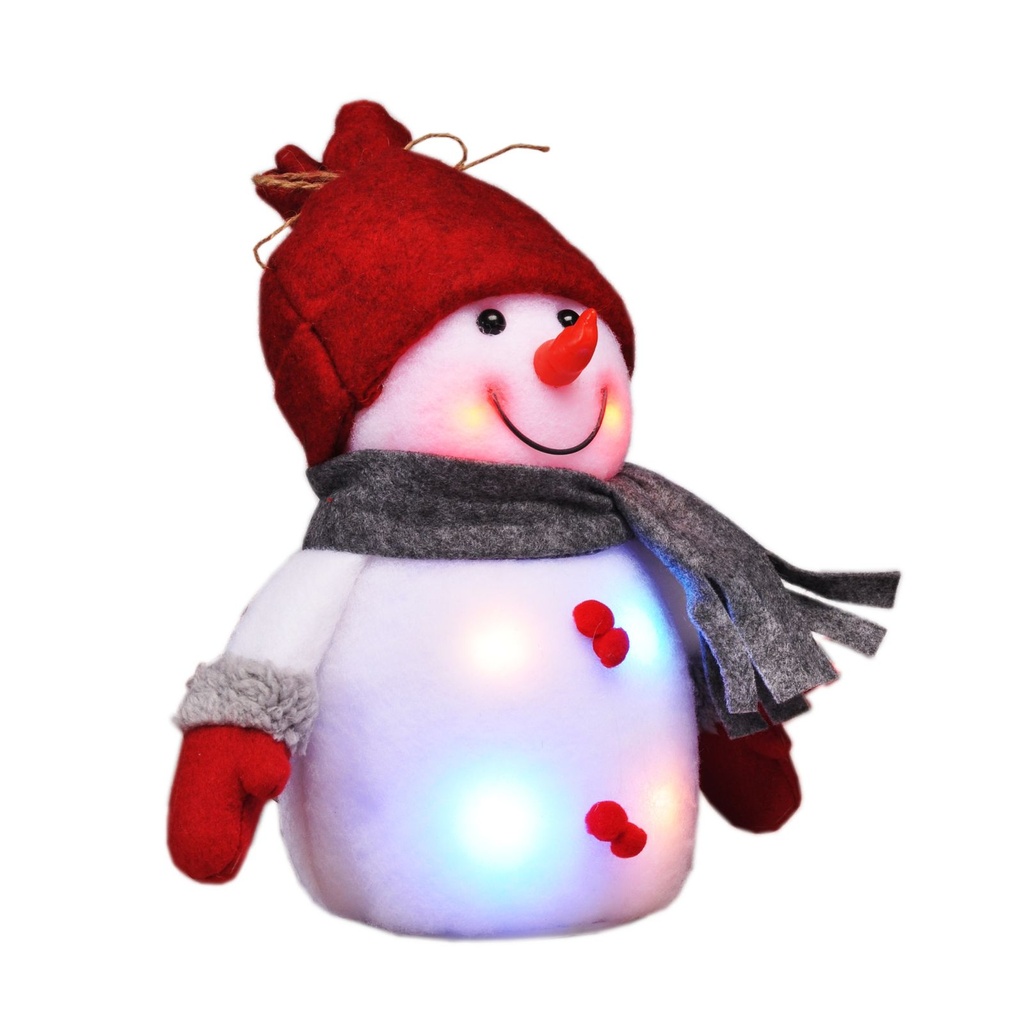 Dekorativer Schneemann LED Figur bunt Innenbereich 24 cm – Galeriebild 2, Artikelnummer 8001