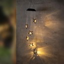 LED Solar Hänge-Windspiel Sternenstaub mit 6 Metallsternen warmweiß – Galeriebild 1, Artikelnummer 18320