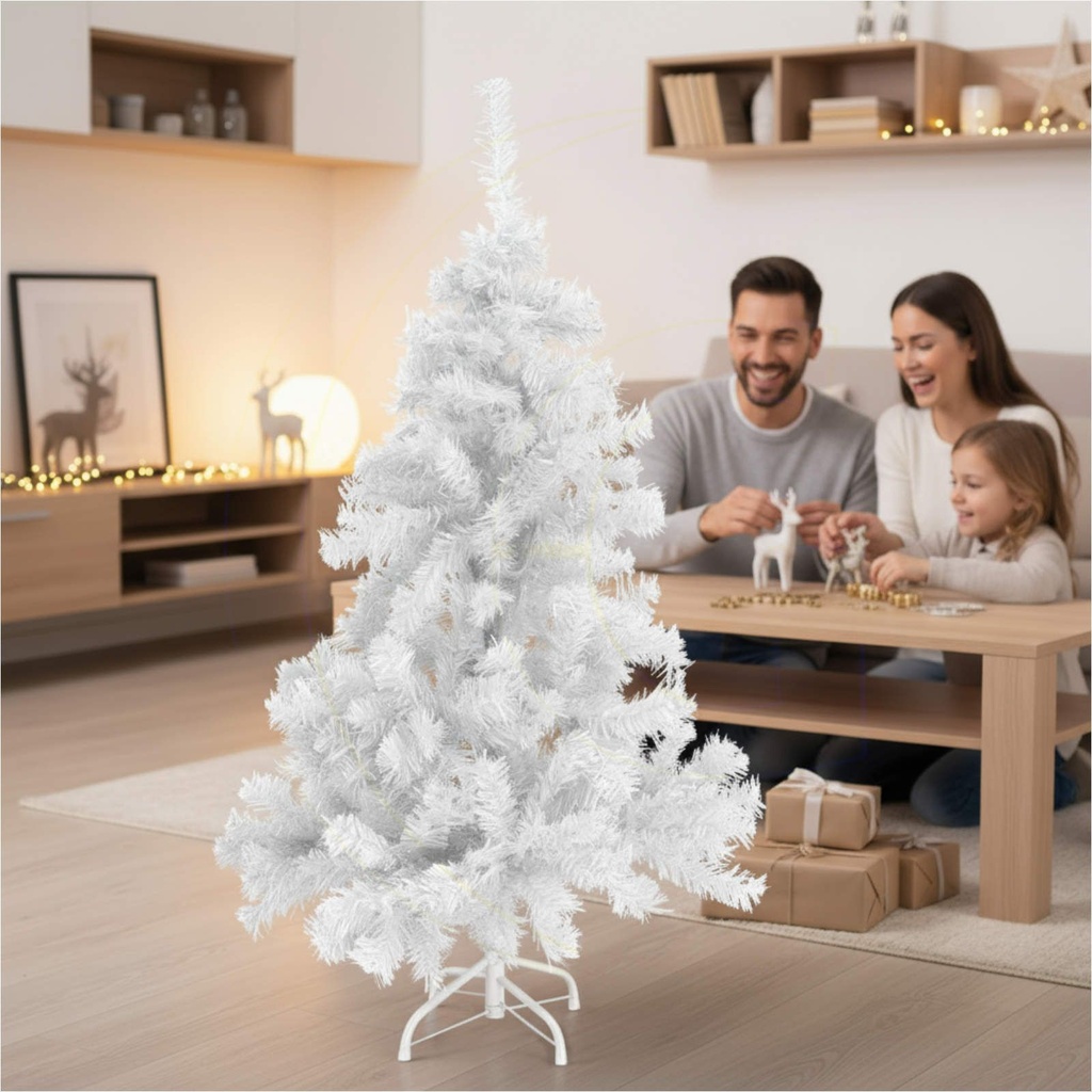Weißer Weihnachtsbaum 120 cm künstlicher Tannenbaum 300 Zweigen – Galeriebild 4, Artikelnummer 7271