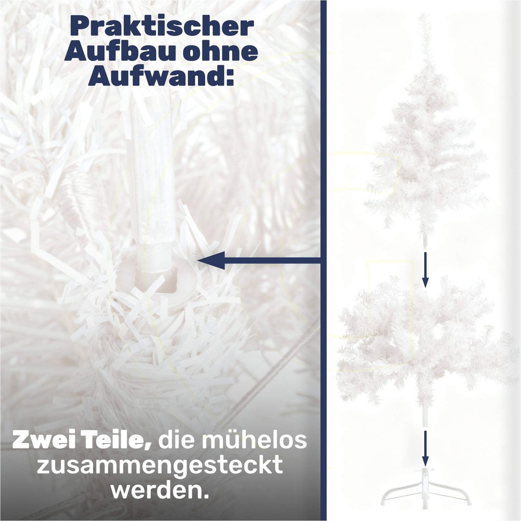 Weißer Weihnachtsbaum 90–180 cm künstlicher Tannenbaum in 4 Größen – Galeriebild 3, Artikelnummer 18345