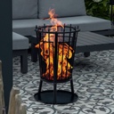Feuerkorb mit Funkenschutz und Bodenplatte Ø40 cm für Garten Terrasse – Galeriebild 2, Artikelnummer 2790
