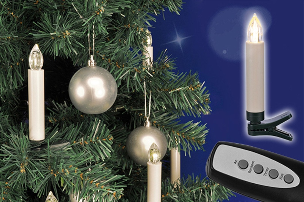 20 kabellose LED-Weihnachtskerzen Christbaumkerzen Tannenbaum Kerze