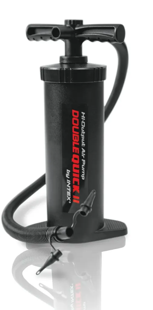 INTEX Kolben-Doppelhub-Pumpe klein, 37 cm / 3 verschiedene Düsenausätze