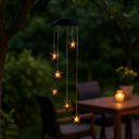 LED Solar Hänge-Windspiel Sternenstaub mit 6 Metallsternen warmweiß – Galeriebild 8, Artikelnummer 18320