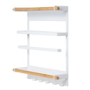 Magnetisches Küchenregal Metall weiß 30x8x34 cm Wandhalterung – Galeriebild 3, Artikelnummer 18139