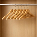 Holz Kleiderbügel Set 6 teilig 44,5 cm mit Hosensteg und Kerben – Galeriebild 1, Artikelnummer 18355