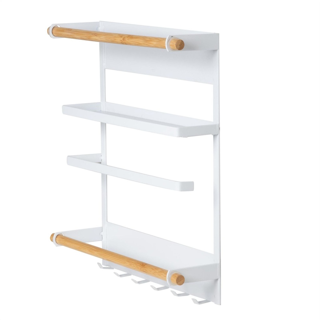 Magnetisches Küchenregal Metall weiß 30x8x34 cm Wandhalterung – Galeriebild 4, Artikelnummer 18139