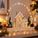 LED Weihnachtsstadt mit Gravur Merry Christmas – 35 warmweiße LEDs – Galeriebild 4, Artikelnummer 18316