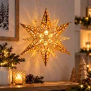 LED Weihnachtsstern Holz 6 warmweiße LEDs Batteriebetrieb Ø29 cm – Galeriebild 3, Artikelnummer 3100