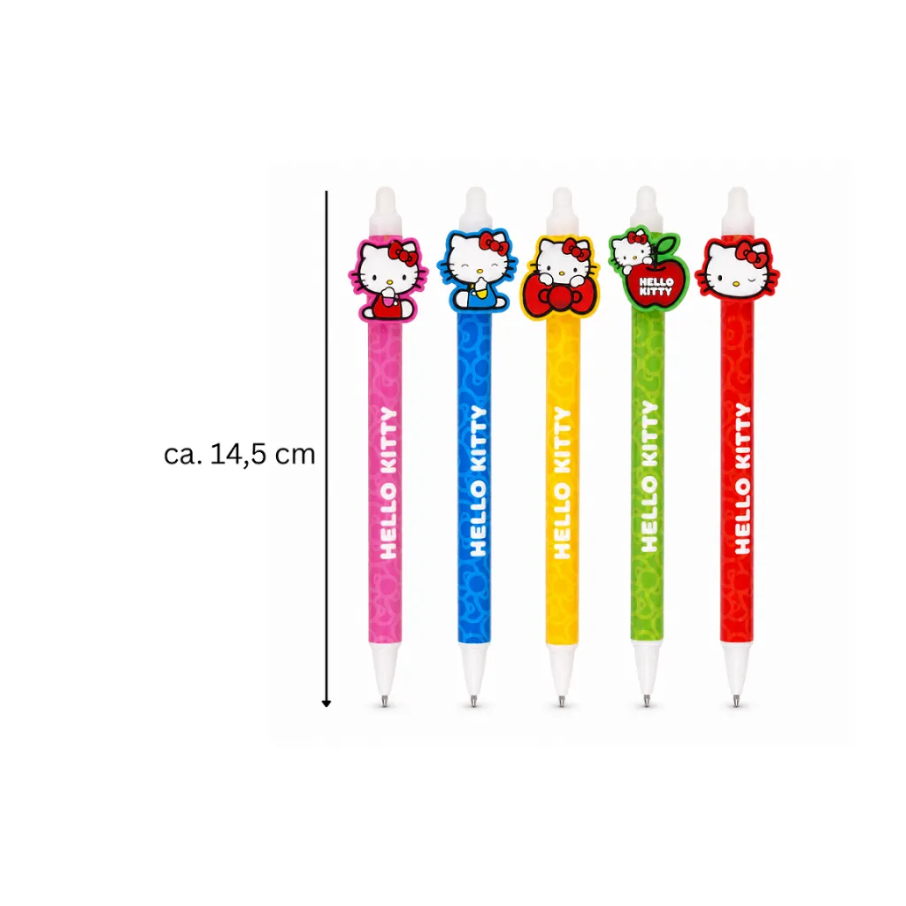Radierbare Hello Kitty Stifte 5er Set sortiert 14,5 cm – Galeriebild 1, Artikelnummer 18409