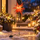 LED Gartenstecker PVC Stern, rot dia: 35 cm, Höhe: 90 cm – Galeriebild 1, Artikelnummer 18514