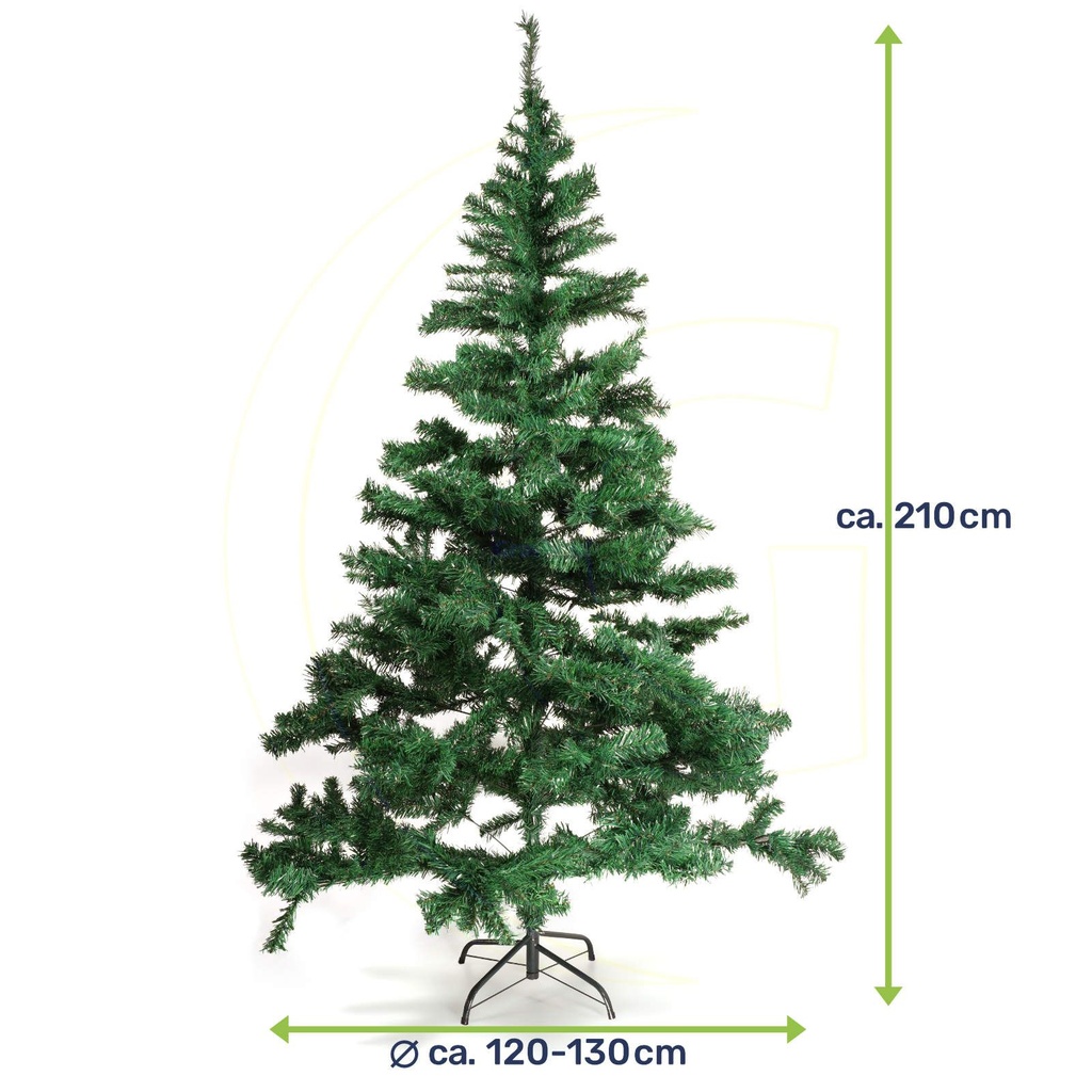 Künstlicher Weihnachtsbaum 210 cm grün mit Metallständer 1000 Zweigen – Galeriebild 7, Artikelnummer 8123