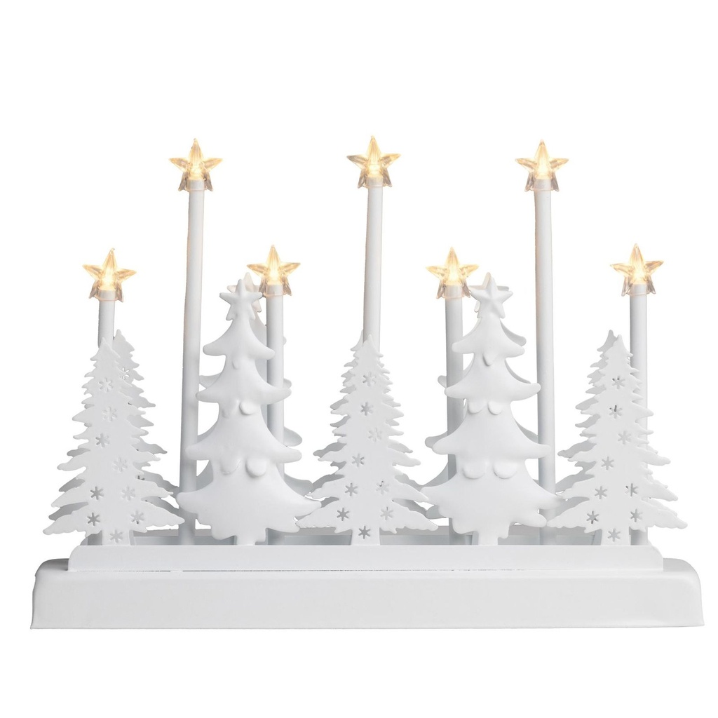 Beleuchtete Weihnachts Silhouette Metall Tannenbaum mit 7 LED Sternen – Galeriebild 3, Artikelnummer 18282
