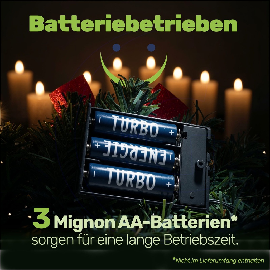 LED Türkranz Ø30 cm mit roten Schleifen Äpfeln 15 warmweißen LEDs – Galeriebild 9, Artikelnummer 2501