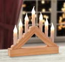 LED Mini Lichterbogen Holz 7 warmweiße LEDs Batteriebetrieb Innen