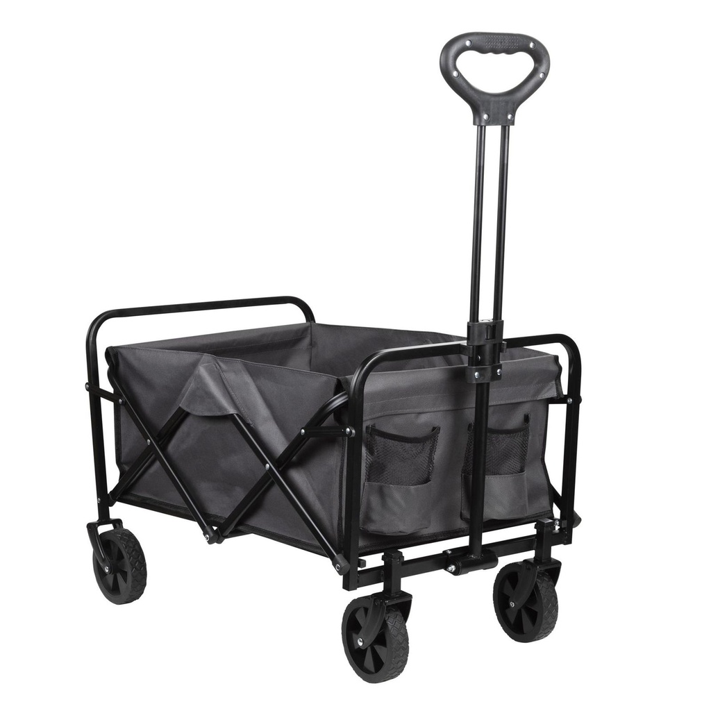 Faltbarer Bollerwagen mit Teleskopgriff, 80 kg Traglast, grau – Galeriebild 1, Artikelnummer 18020