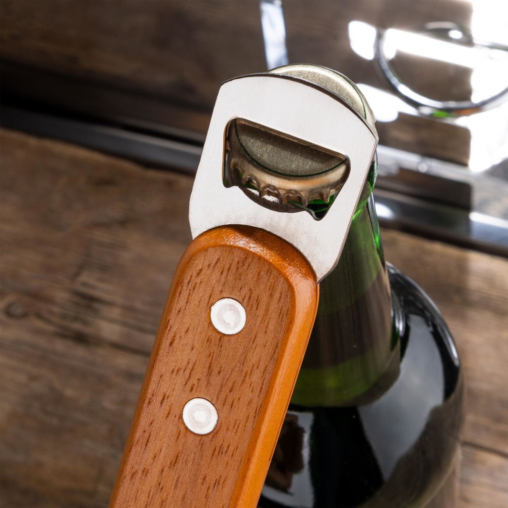 Grillbesteck 4-in-1 aus Edelstahl und Holz, 41 cm BBQ Multitool – Galeriebild 1, Artikelnummer 18103