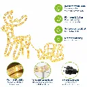 Rentier mit Schlitten mit 160 warm weißen LEDs ca. 130 x 16 x 38cm – Galeriebild 1, Artikelnummer 18511