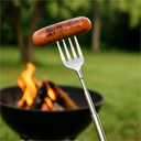 Ausziehbare Gabel teleskopierbar Silber Metall 22-64 cm Camping Grill – Galeriebild 2, Artikelnummer 18309