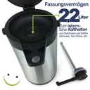 Edelstahl Pumpkanne Airport Thermoskanne 2,2 Liter – Galeriebild 5, Artikelnummer 17278