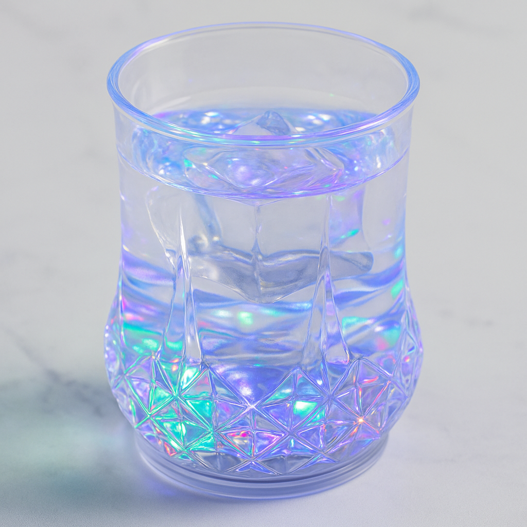 2er Set bunte LED Trinkgläser mit Farbwechsellicht 210ml Kunststoff – Galeriebild 7, Artikelnummer 18310