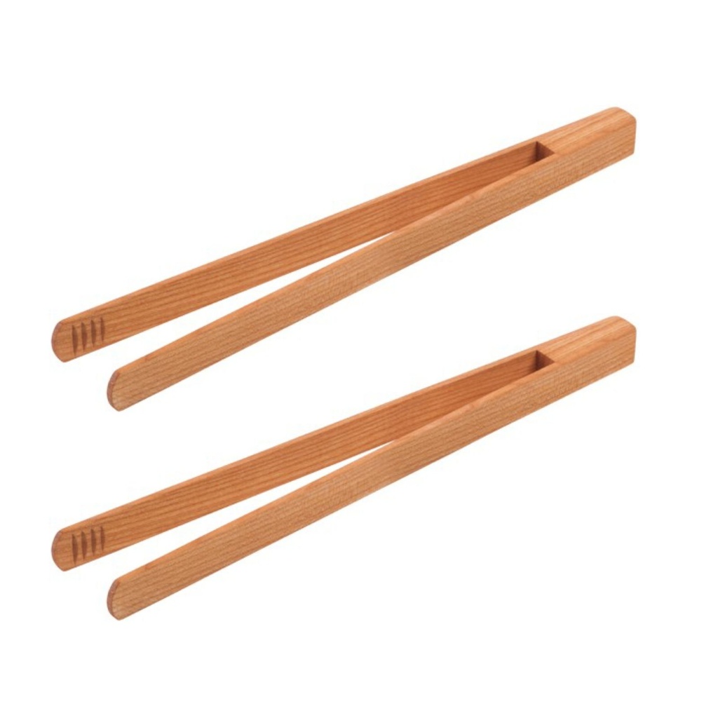 2er Set Holz Grillzange Küchenzange Salatzange Kirschholz – Galeriebild 2, Artikelnummer 12967