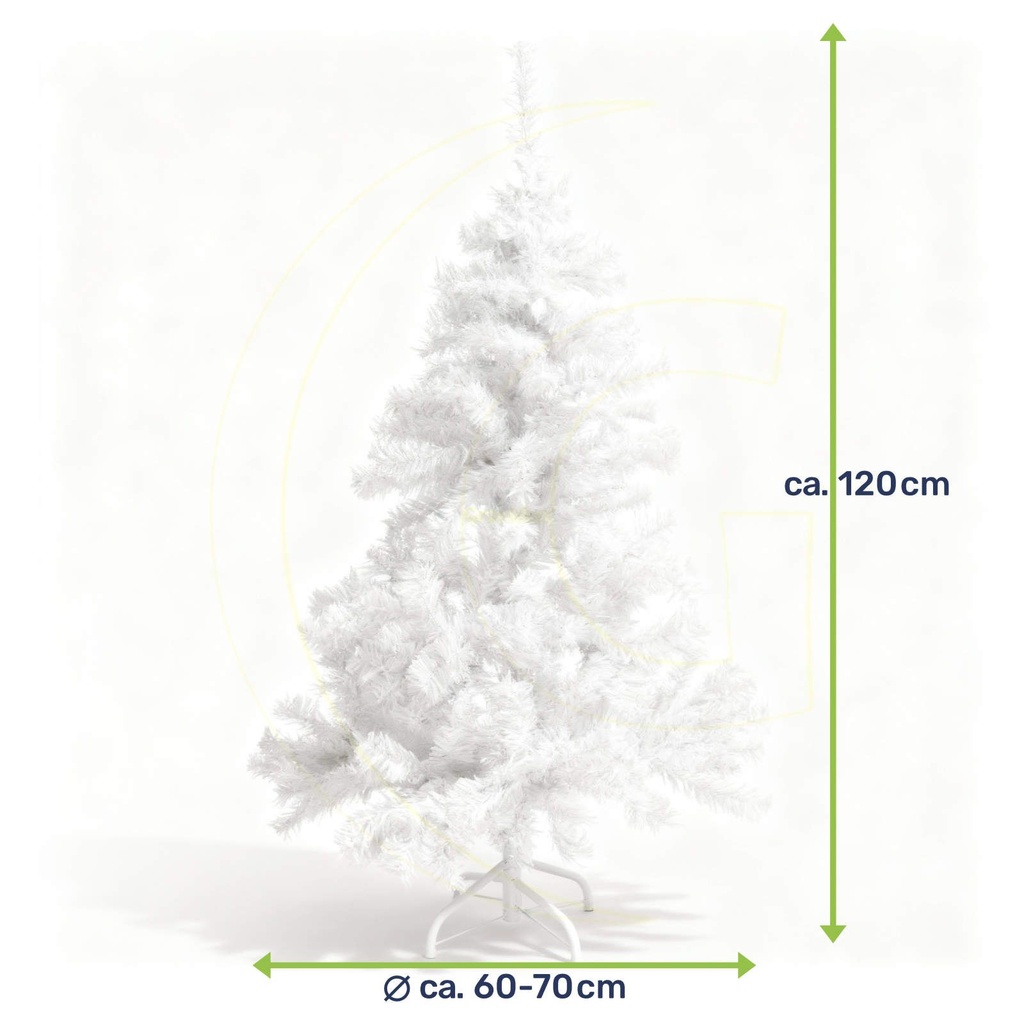 Weißer Weihnachtsbaum 90–180 cm künstlicher Tannenbaum in 4 Größen – Galeriebild 6, Artikelnummer 18345
