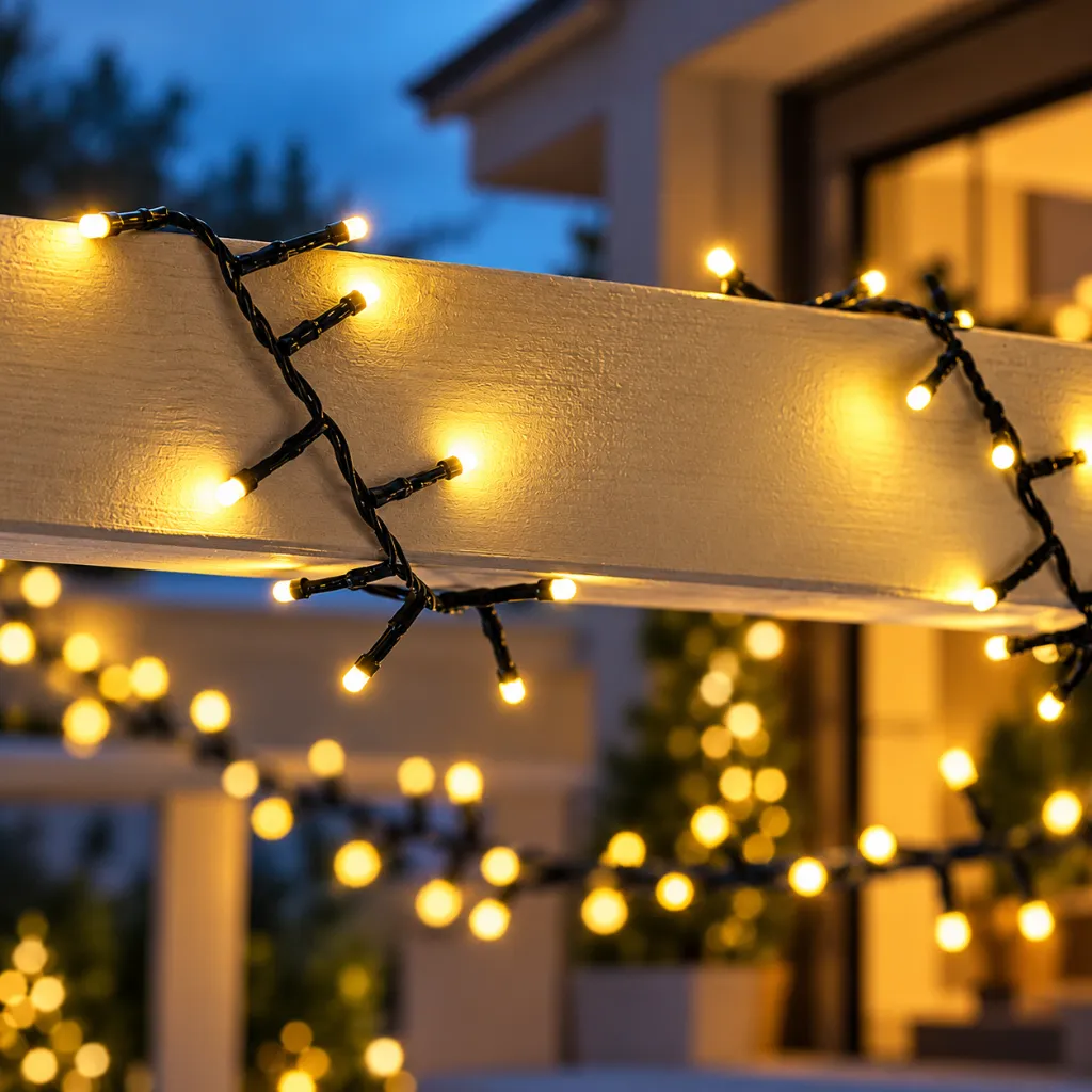 1000 LED Lichter auf Kunststoffrad für den Aussengebrauch, warmweiß – Galeriebild 1, Artikelnummer 18520