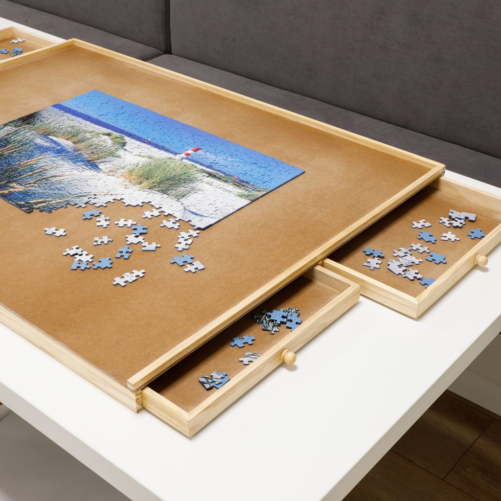 Puzzlebrett aus Holz mit 4 Schubladen 1000 Teile – Galeriebild 2, Artikelnummer 17010