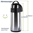 Edelstahl Airport Pumpkanne, 5 Liter- doppelwandig, auslaufsicher – Galeriebild 9, Artikelnummer 10106