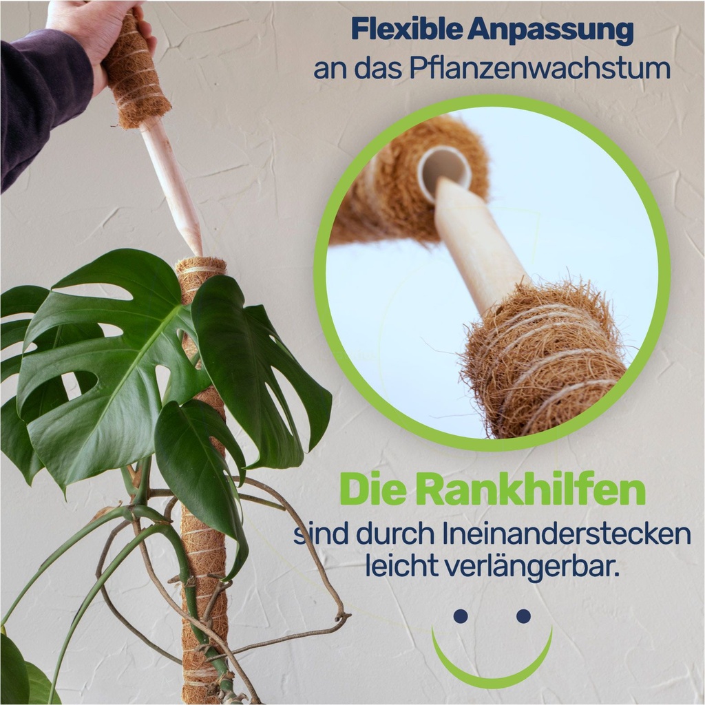​Erweiterbare Rankhilfe 110 cm mit Kokosfilz für Zimmerpflanzen​ – Galeriebild 2, Artikelnummer 18117