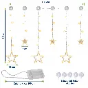LED Batterie-Sternenvorhang mit 63 warmweißen LEDs – Galeriebild 1, Artikelnummer 17552