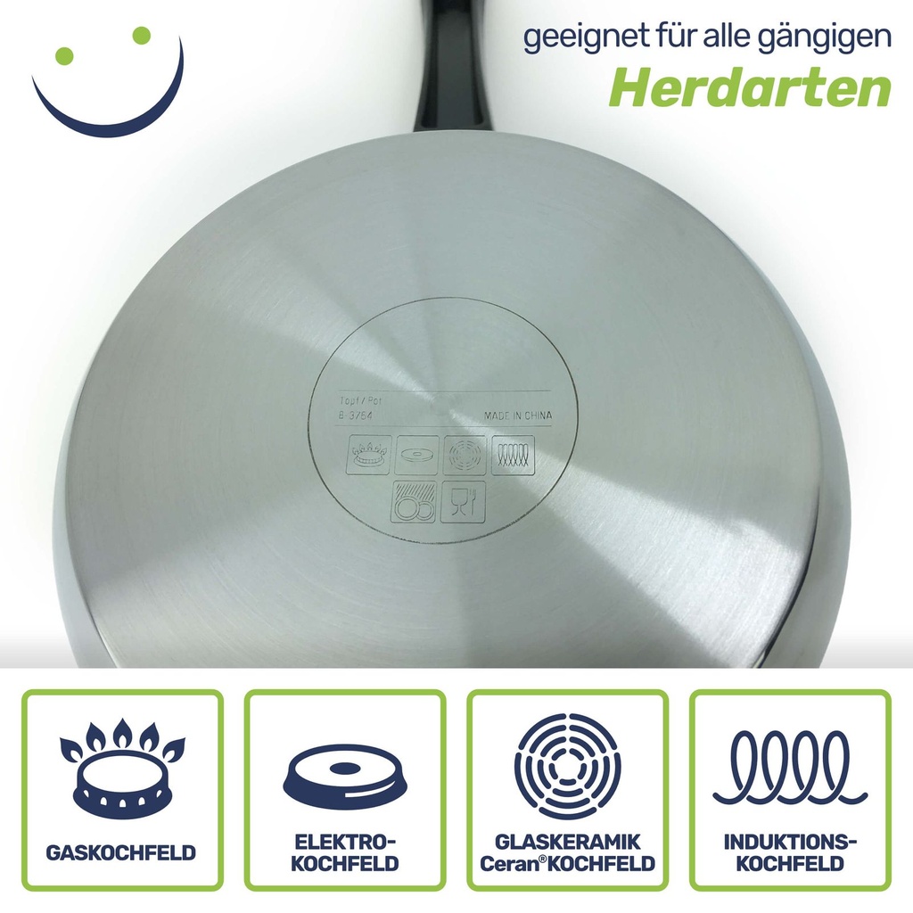 Stielkasserolle "Sylt" Kochtopf Topf aus Edelstahl – Galeriebild 4, Artikelnummer 2570