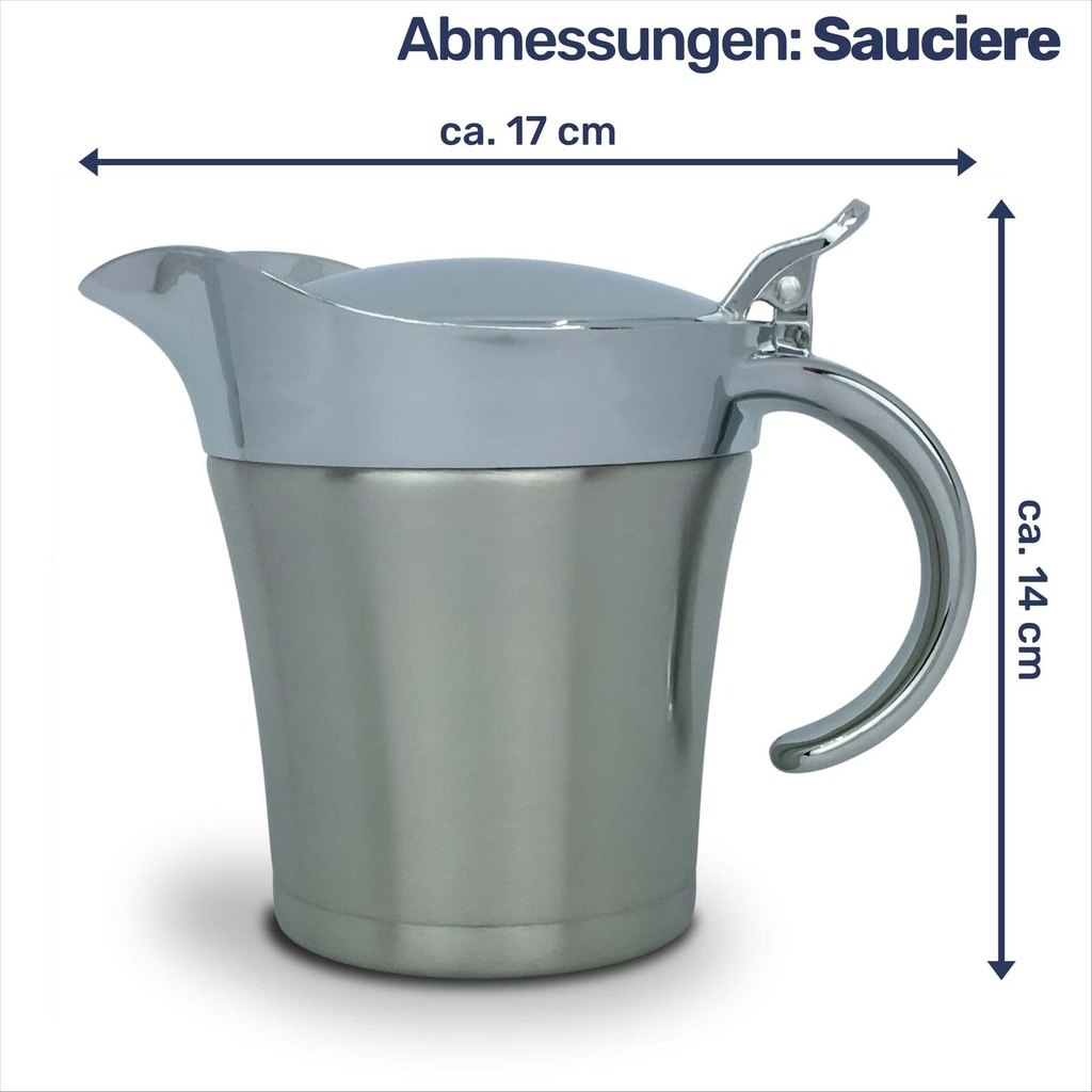 2er Set Edelstahl Thermo Sauciere Einhand Soßenkanne – Galeriebild 7, Artikelnummer 17213