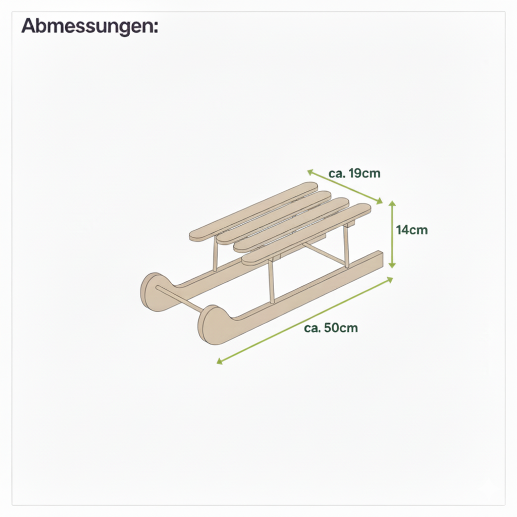 Deko Holzschlitten natur 50 cm aus Holz für Weihnachtsdekoration – Galeriebild 6, Artikelnummer 17748