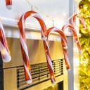 40 LED Zuckerstangen Lichterkette rot weiß Innen 180 cm Kunststoff – Galeriebild 6, Artikelnummer 18293
