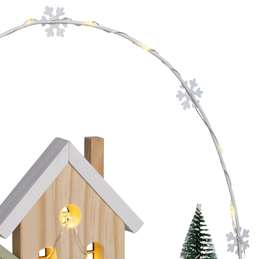 LED Weihnachtsstadt mit Gravur Merry Christmas – 35 warmweiße LEDs – Galeriebild 4, Artikelnummer 18316