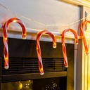 40 LED Zuckerstangen Lichterkette rot weiß Innen 180 cm Kunststoff – Galeriebild 5, Artikelnummer 18293