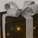 3er Set LED Geschenkboxen warmweiß Timer Batterie schwarz silber – Galeriebild 5, Artikelnummer 18292
