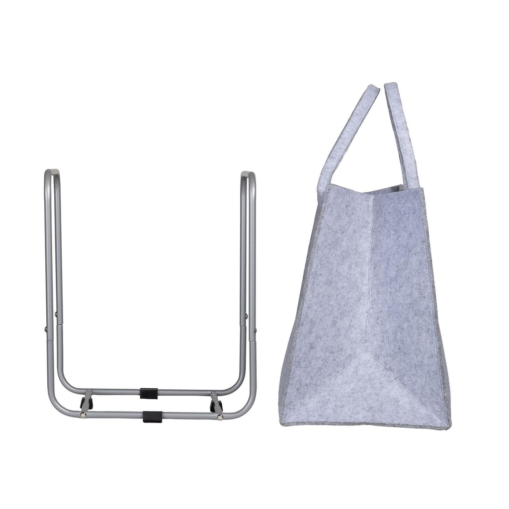Zeitungsständer Filz mit Metallgestell grau Zeitungskorb 45x25x35cm – Galeriebild 4, Artikelnummer 18311