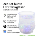2er Set bunte LED Trinkgläser mit Farbwechsellicht 210ml Kunststoff – Galeriebild 12, Artikelnummer 18310