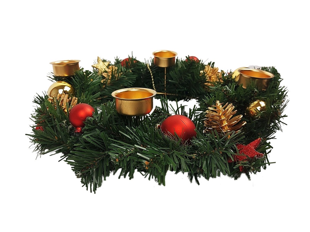 Adventskranz Ø35cm mit Kerzenhalter – Galeriebild 2, Artikelnummer 15999