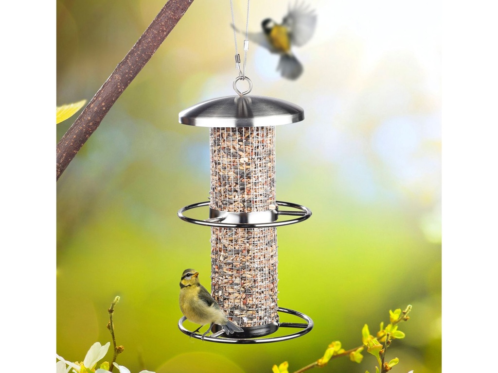 Edelstahl Vogelfutterstation Futterspender 2er Set – Galeriebild 2, Artikelnummer 15519