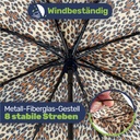 Taschenschirm Leopardenmuster Automatik 8 Streben Fiberglas 100 cm – Galeriebild 4, Artikelnummer 18145