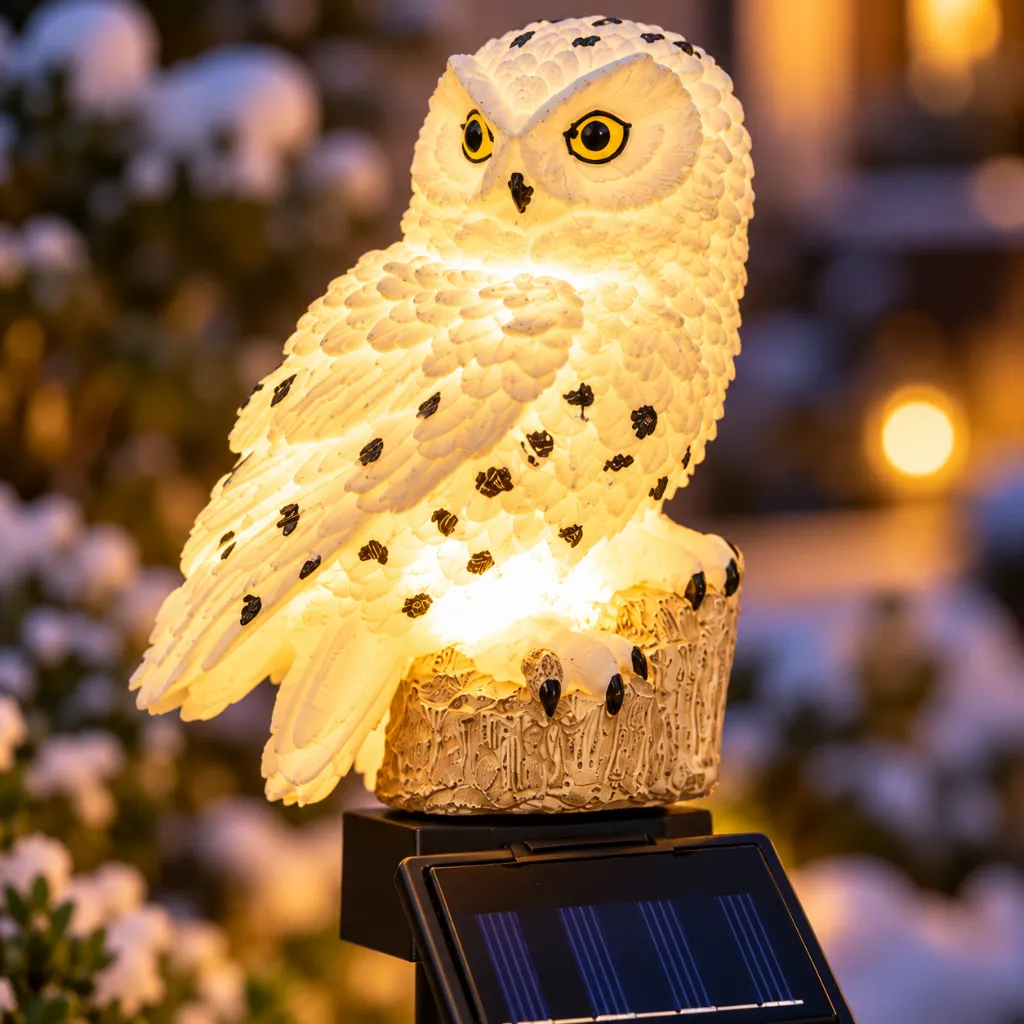 LED Solar Schneeeule Gartenstecker 45 cm mit weißer LED Gartendeko – LED Solar Schneeeule Gartenstecker 45 cm mit weißer LED Gartendeko – Galerie 1, Artikelnummer 18533