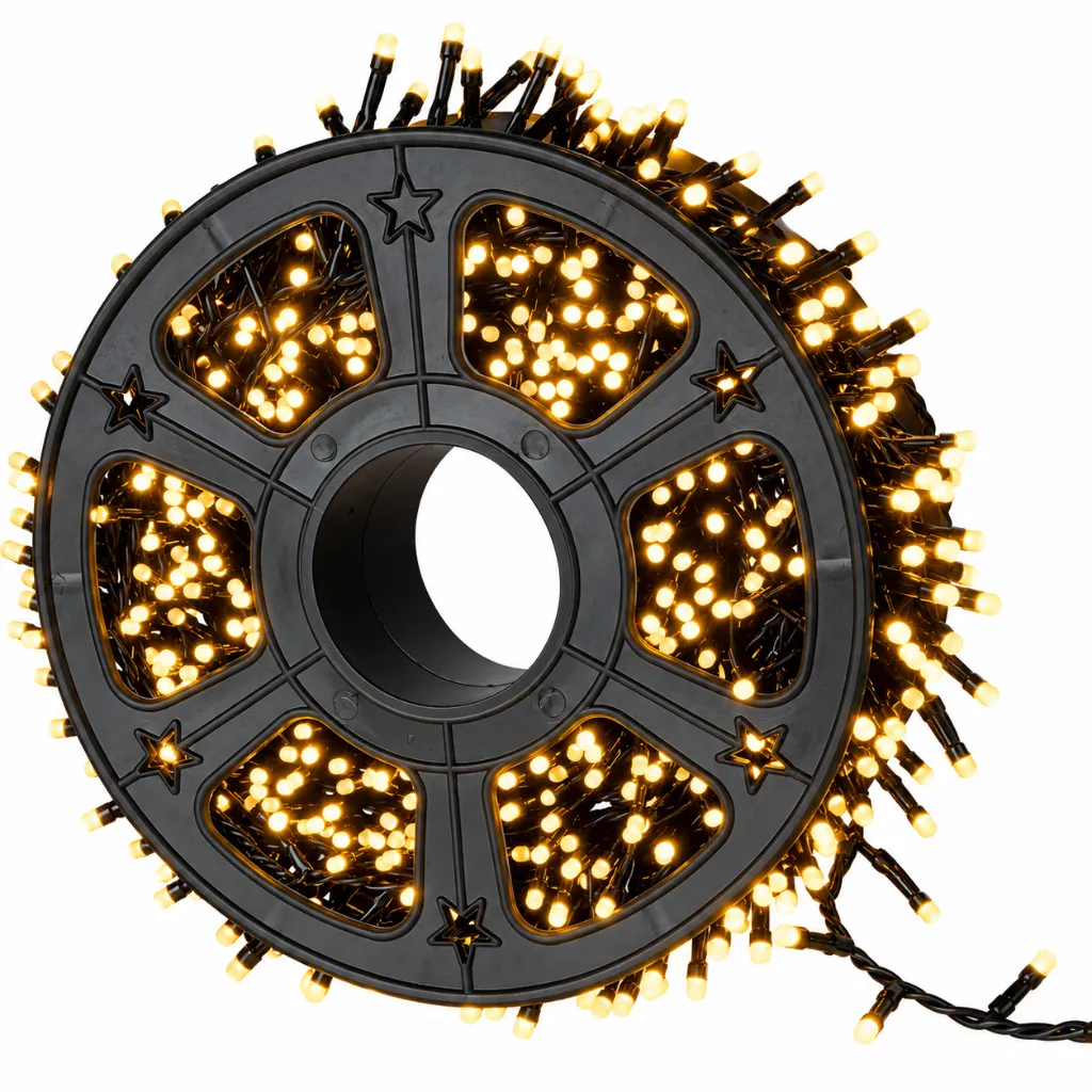 1000 LED Lichter auf Kunststoffrad für den Aussengebrauch, warmweiß – Galeriebild 1, Artikelnummer 18520