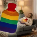 Wärmflasche mit Pride-Regenbogenbezug – 2 Liter, weich & wärmend, Artikelnummer 17984