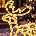 Rentier mit Schlitten mit 160 warm weißen LEDs ca. 130 x 16 x 38cm – Galeriebild 1, Artikelnummer 18511