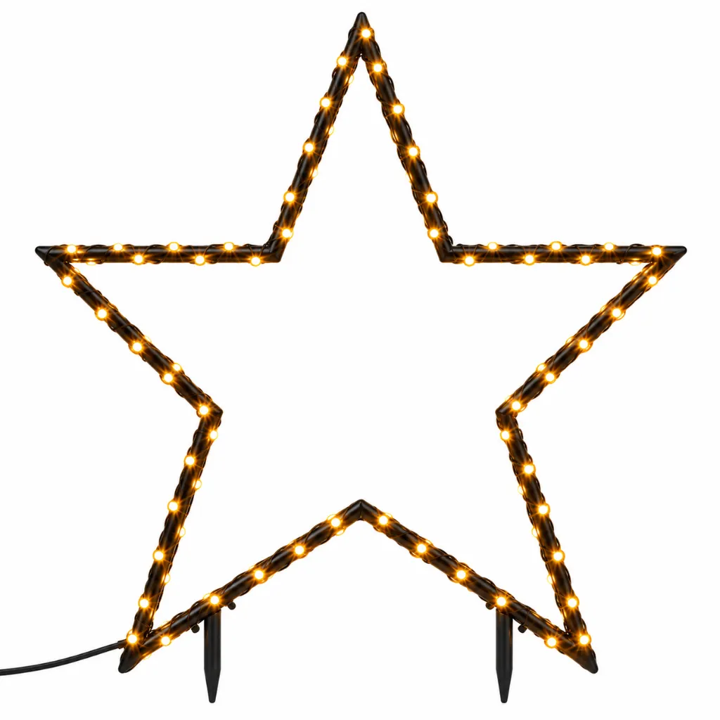 LED Gartenstecker Stern mit 150 warm weißen LEDs – Galeriebild 1, Artikelnummer 18518