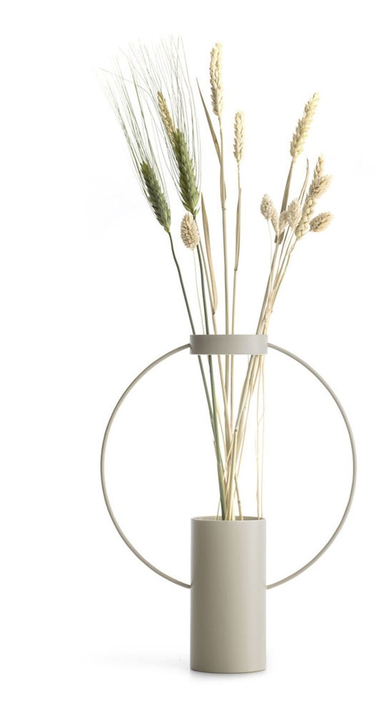 Metall Vase Tischvase 30 cm Beige Deko – Galeriebild 1, Artikelnummer 15922